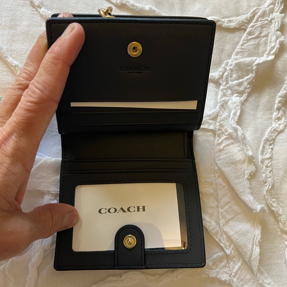 COACH Blue Signature Compact Wallet - Picture 2 of 6